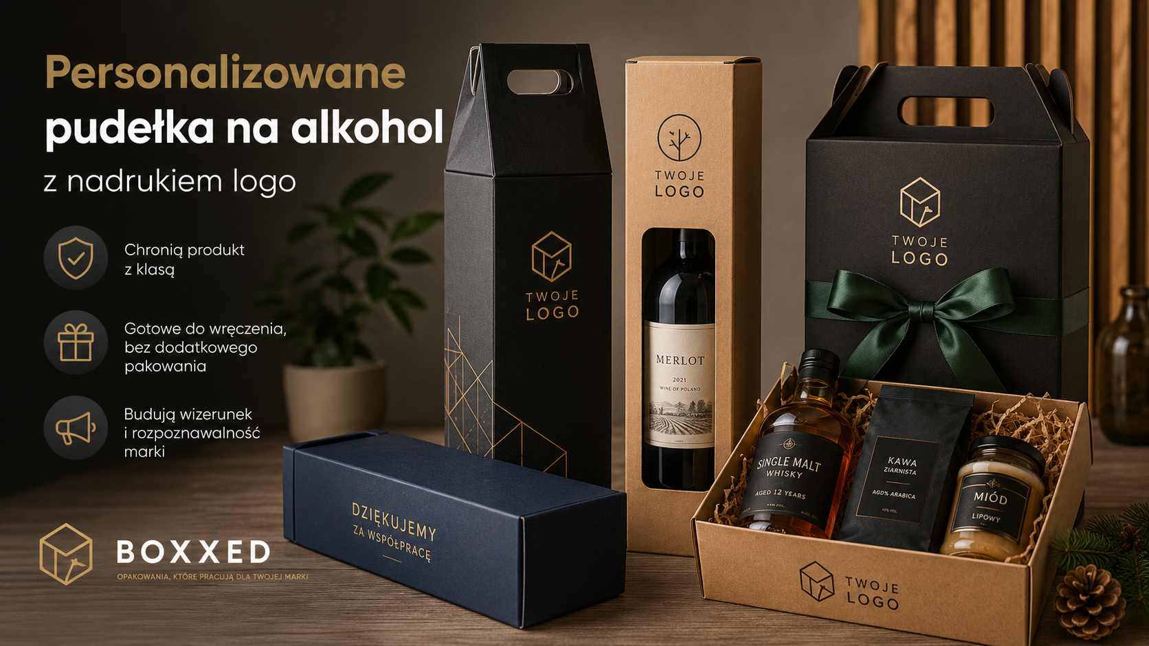Personalizowane pudełka na alkohol - jak działa nadruk logo na opakowaniach?